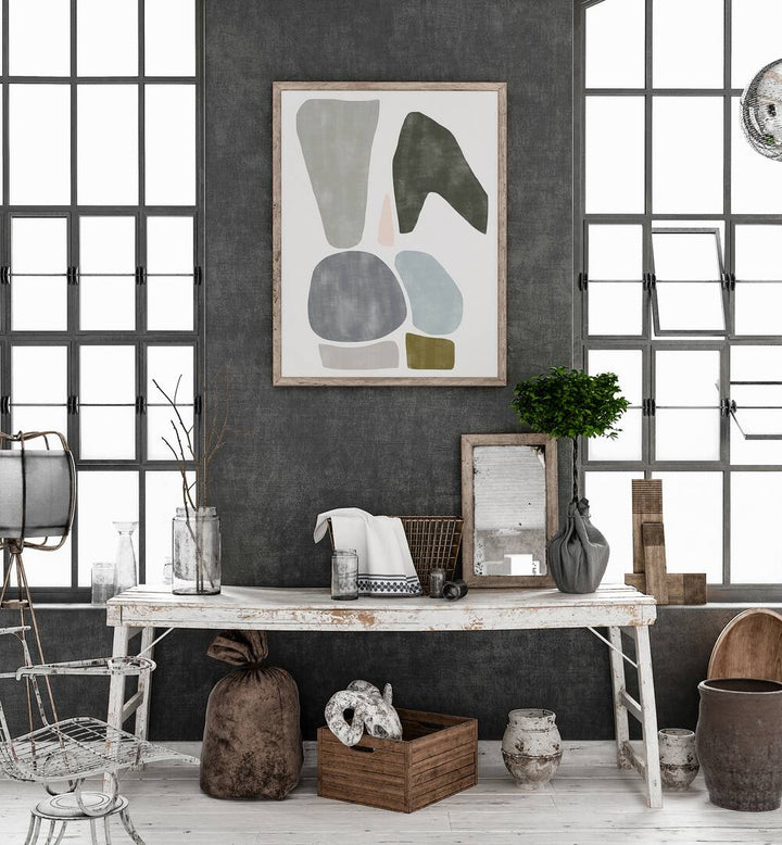 Stylish interior featuring FIGURE NO I, GEOMETRIC ART PRINTS, enhancing modern home décor with artistic flair.