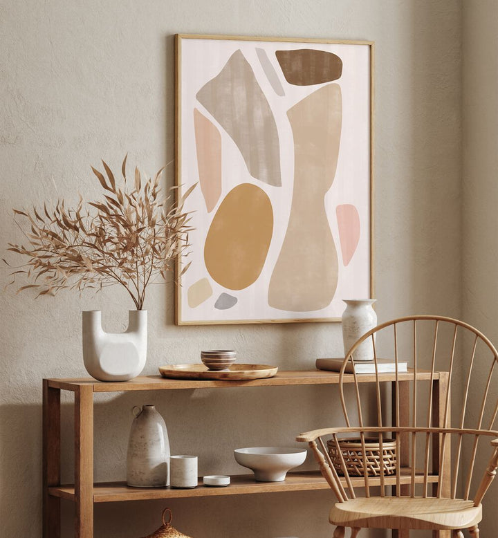 Stylish interior featuring FIGURE NO II, GEOMETRIC ART PRINTS, complementing modern decor with elegance and sophistication.