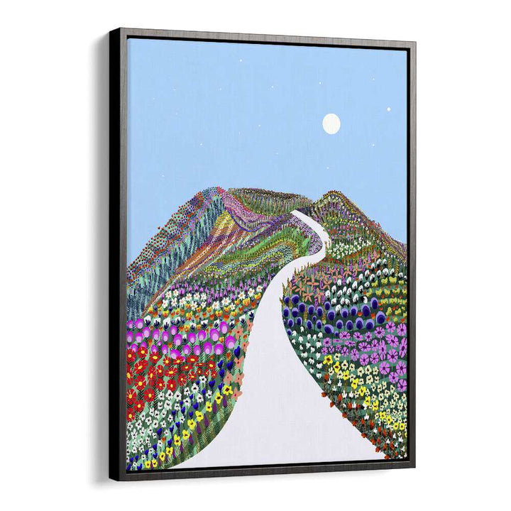 First Blossom By Uma Gokhale Landscape Art Prints in Black Floater Frame