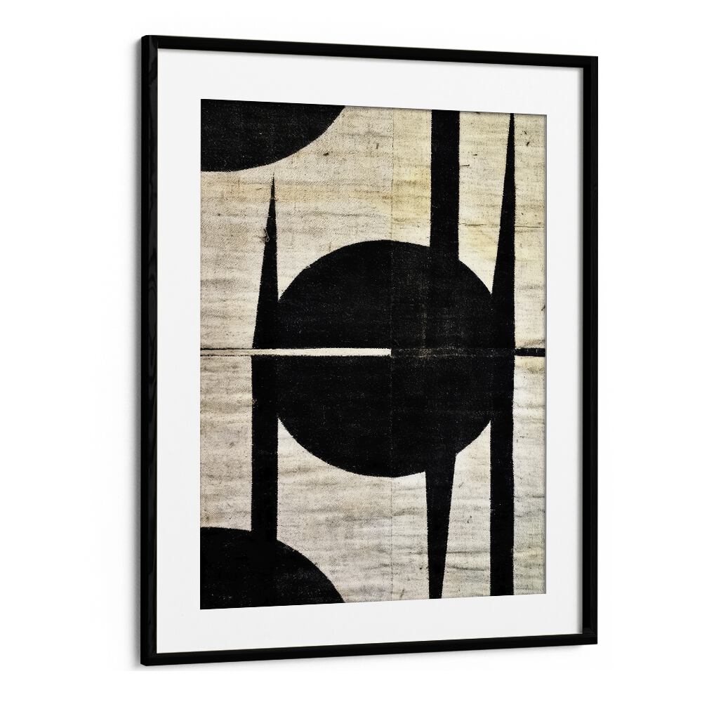 Fixed Circle by Treechild Abstract Paintings in Black Frame With Mount