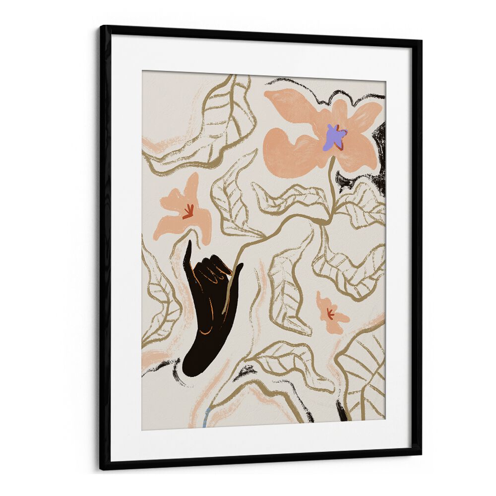 Fleur By Arty Guava Wall Art Prints in Black Frame With Mount