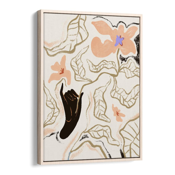 Fleur By Arty Guava Wall Art Prints in Oak Wood Floater Frame