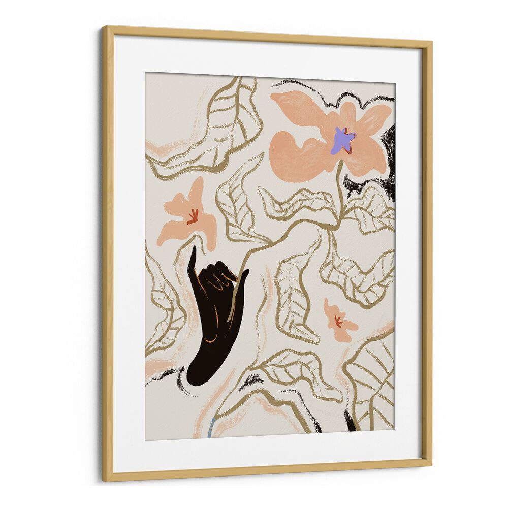 Fleur By Arty Guava Wall Art Prints in Oak Wood Frame With Mount