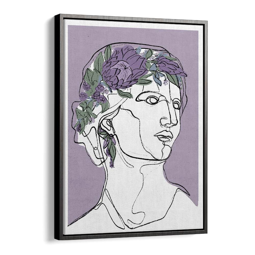 Flora by Treechild Women Illustration Paintings in Black Floater Frame