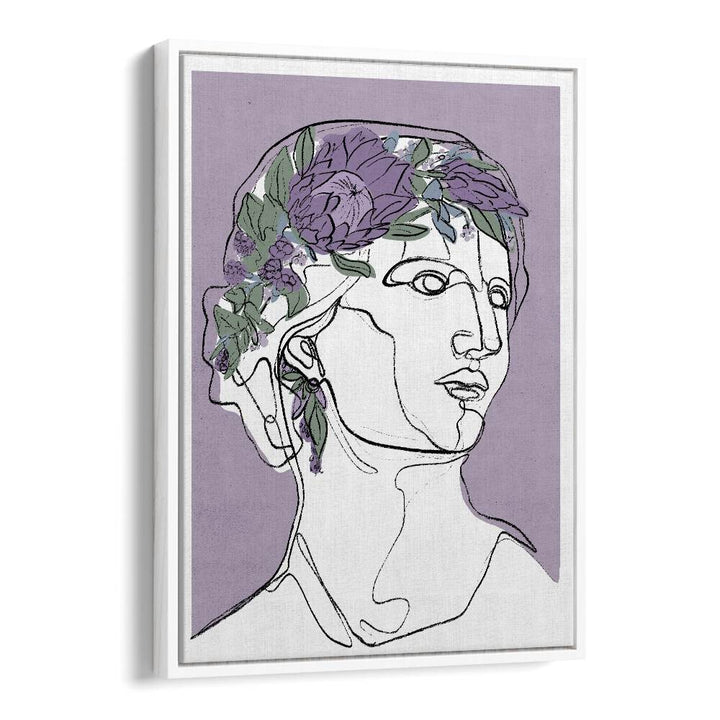 Flora by Treechild Women Illustration Paintings in White Floater Frame