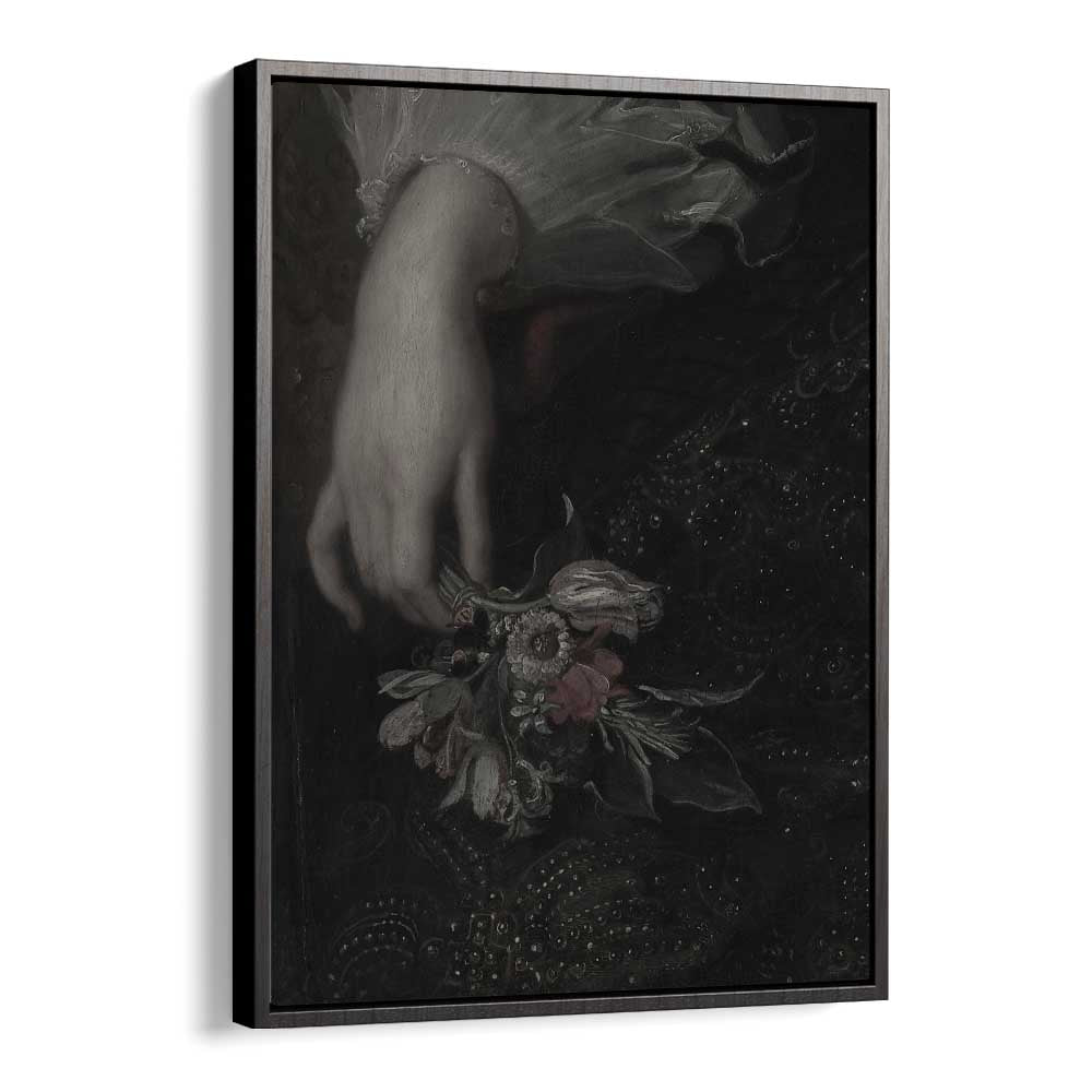 Floral Embrace A Handful Of Gothic Blooms Gothic Art Prints in Black Floater Frame