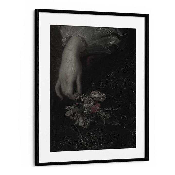 Floral Embrace A Handful Of Gothic Blooms Gothic Art Prints in Black Frame With Mount