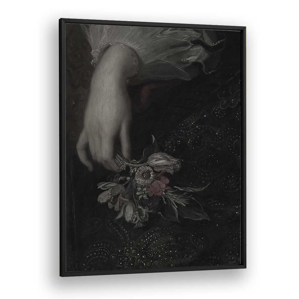 Floral Embrace A Handful Of Gothic Blooms Gothic Art Prints in Black Plain Frame