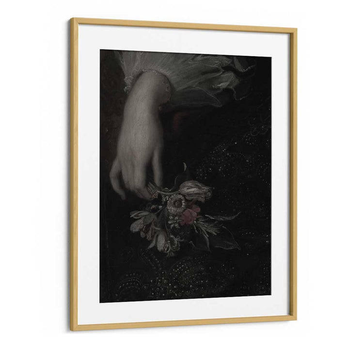 Floral Embrace A Handful Of Gothic Blooms Gothic Art Prints in Oak Wood Frame With Mount