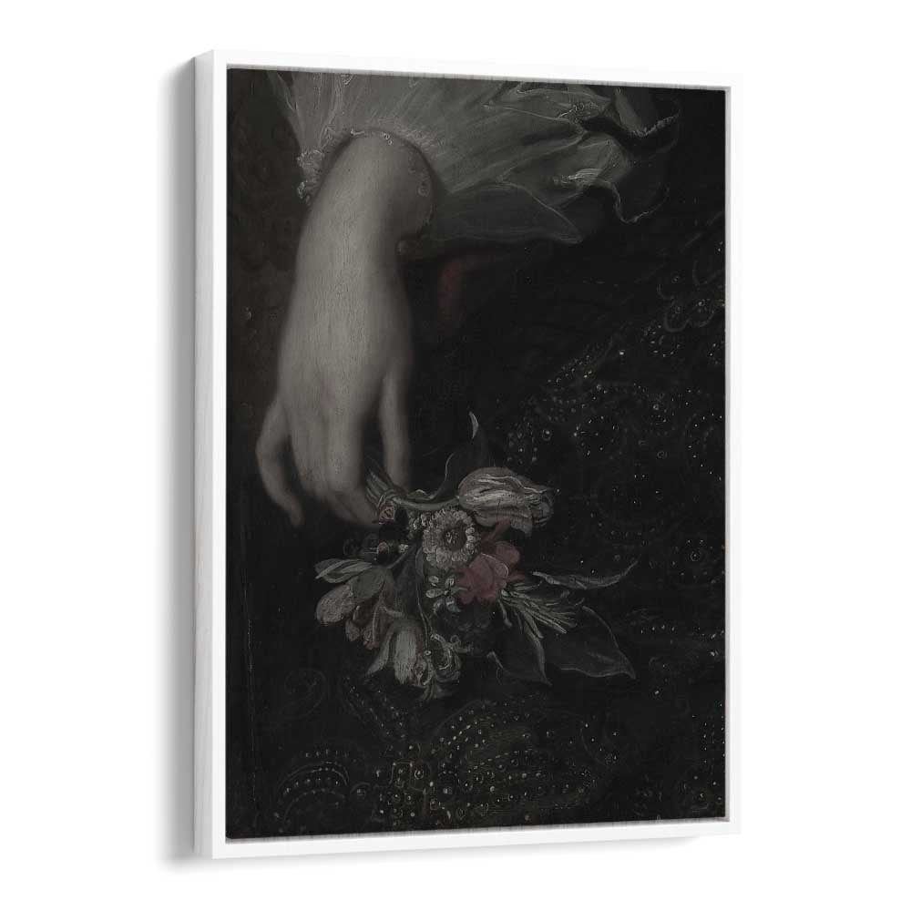 Floral Embrace A Handful Of Gothic Blooms Gothic Art Prints in White Floater Frame