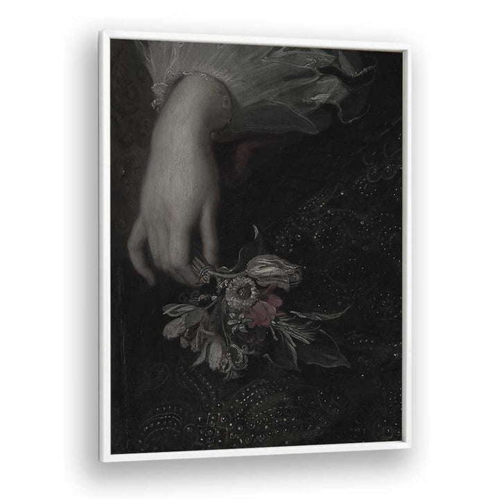 Floral Embrace A Handful Of Gothic Blooms Gothic Art Prints in White Plain Frame