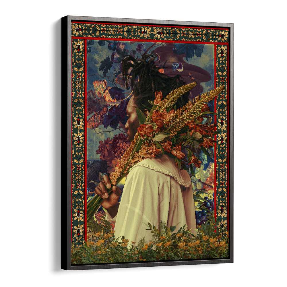 Flower Boy By Cosmo Zach Surreal Art Prints Surrealism in Black Floater Frame