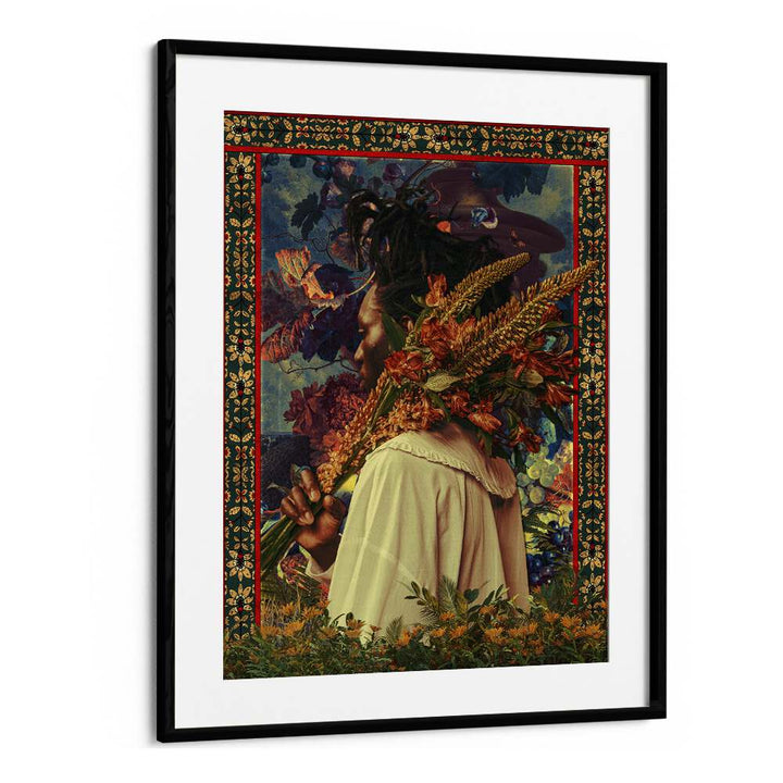 Flower Boy By Cosmo Zach Surreal Art Prints Surrealism in Black Frame With Mount