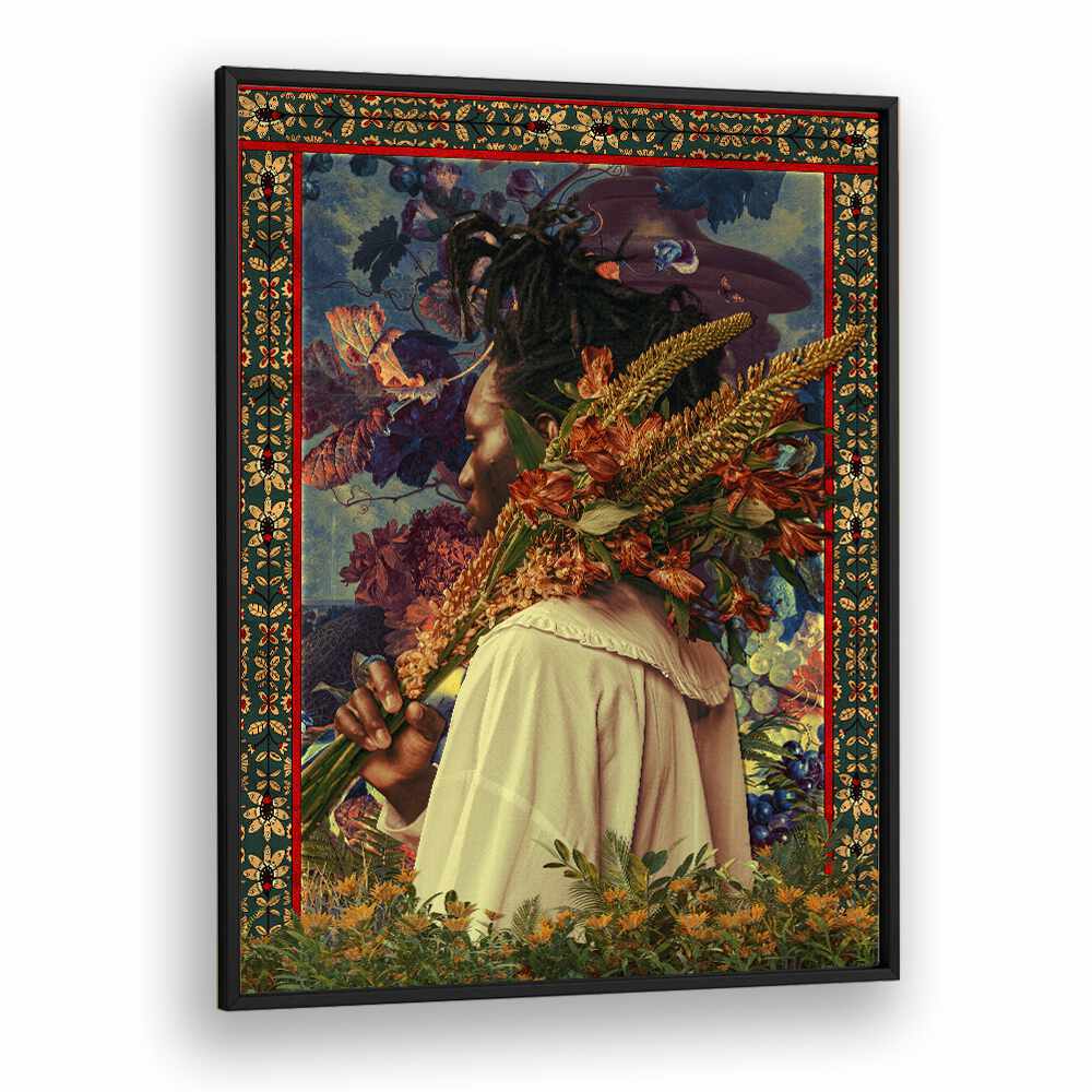 Flower Boy By Cosmo Zach Surreal Art Prints Surrealism in Black Plain Frame