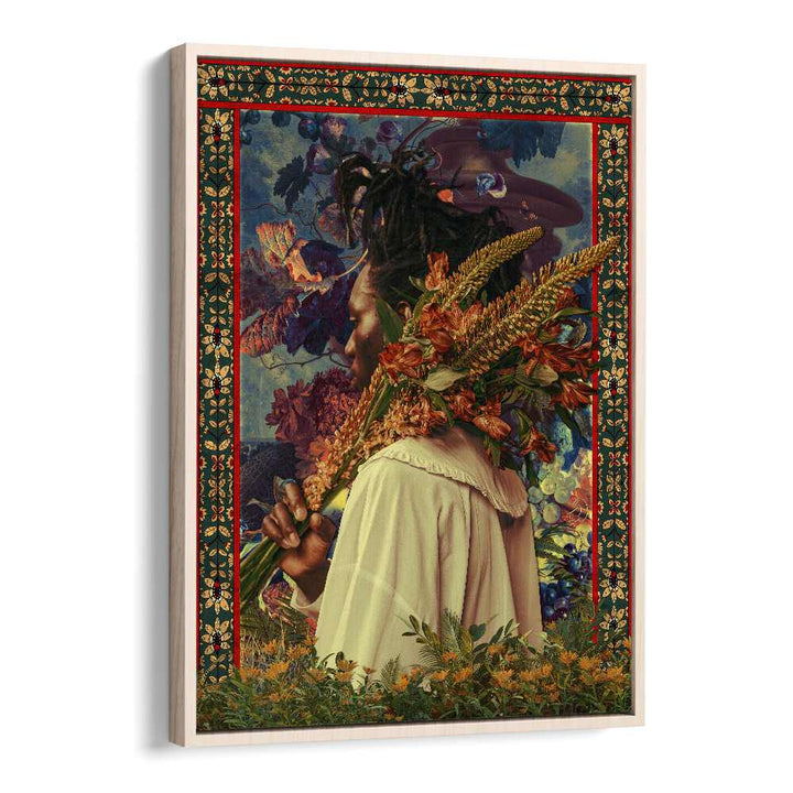 Flower Boy By Cosmo Zach Surreal Art Prints Surrealism in Oak Wood Floater Frame