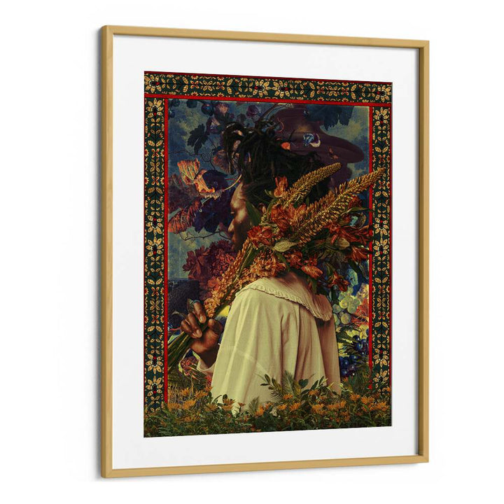 Flower Boy By Cosmo Zach Surreal Art Prints Surrealism in Oak Wood Frame With Mount