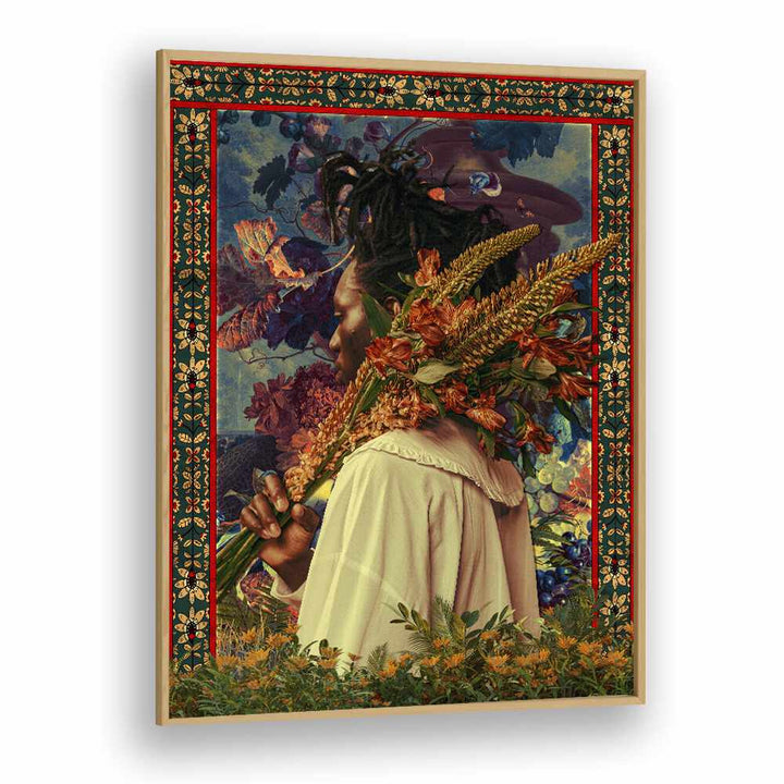 Flower Boy By Cosmo Zach Surreal Art Prints Surrealism in Oak Wood Plain Frame