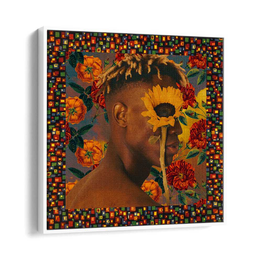 Flower Boy II By Cosmo Zach Surreal Art Prints Surrealism in White Floater Frame