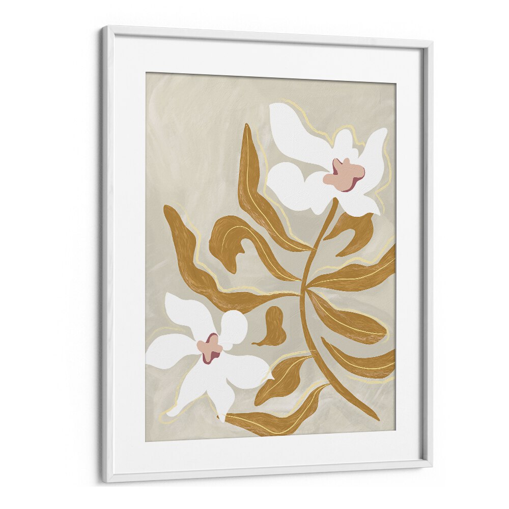 Flower Flower By Arty Guava Wall Art Prints in White Frame With Mount