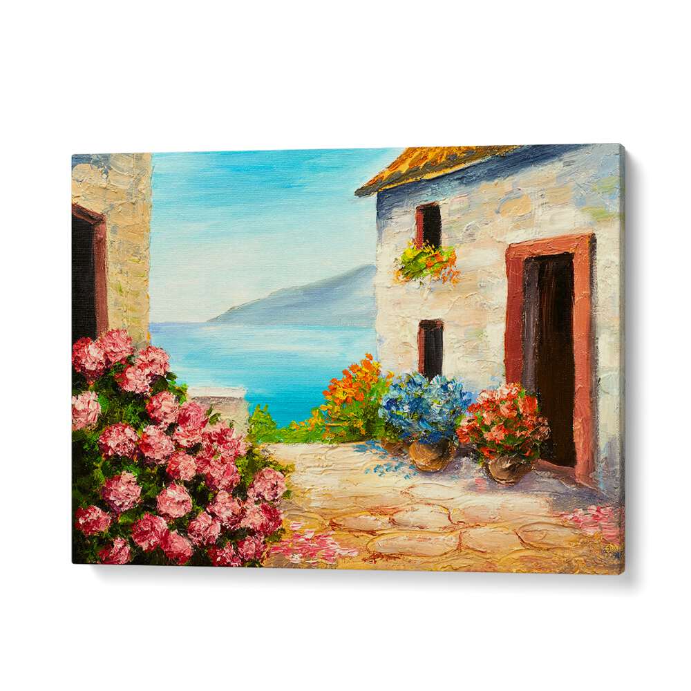 Flowering Seascape Vintage European Paintings in Gallery Wrap