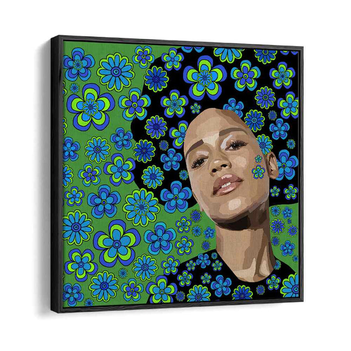 Flowers in the Air By Lynnda Rakos Pop Art Paintings Pop Art Prints in Black Floater Frame