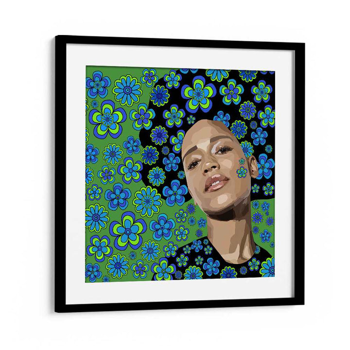 Flowers in the Air By Lynnda Rakos Pop Art Paintings Pop Art Prints in Black Frame With Mount