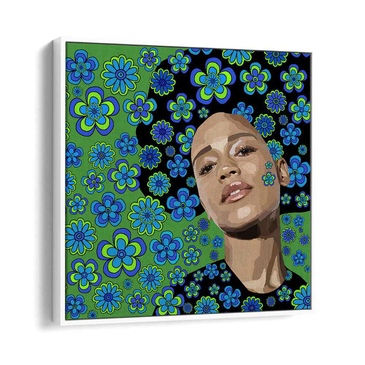 Flowers in the Air By Lynnda Rakos Pop Art Paintings Pop Art Prints in White Floater Frame