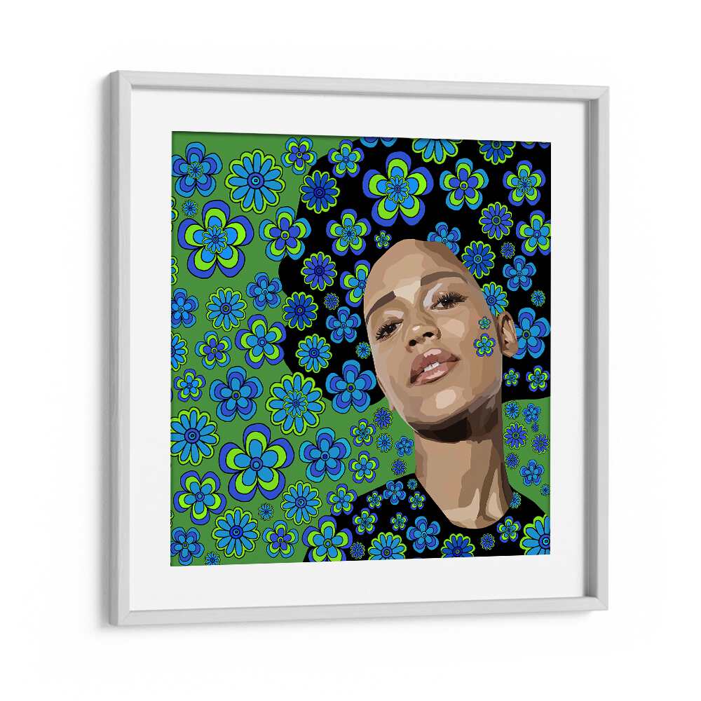 Flowers in the Air By Lynnda Rakos Pop Art Paintings Pop Art Prints in White Frame With Mount