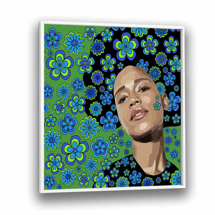 Flowers in the Air By Lynnda Rakos Pop Art Paintings Pop Art Prints in White Plain Frame