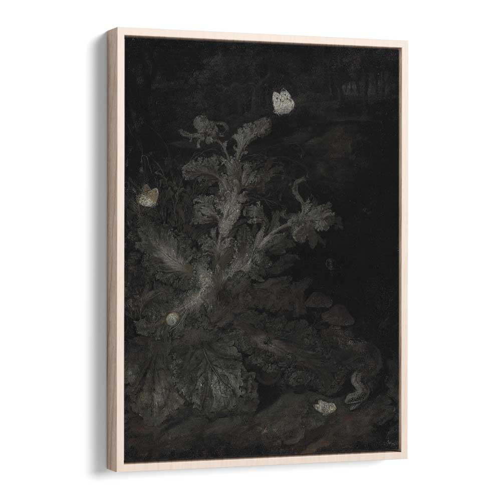 Fluttering Canopy The Forest Of Butterflies Gothic Art Prints in Oak Wood Floater Frame