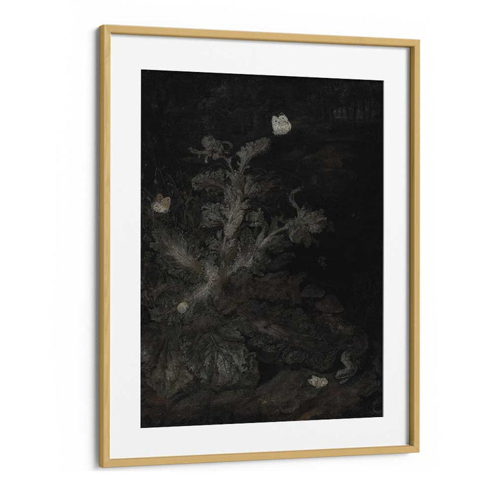 Fluttering Canopy The Forest Of Butterflies Gothic Art Prints in Oak Wood Frame With Mount