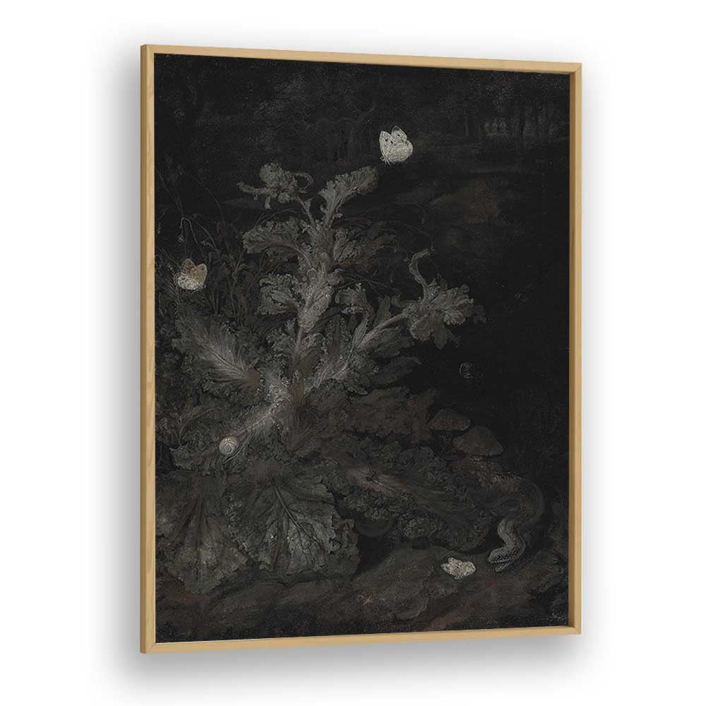 Fluttering Canopy The Forest Of Butterflies Gothic Art Prints in Oak Wood Plain Frame