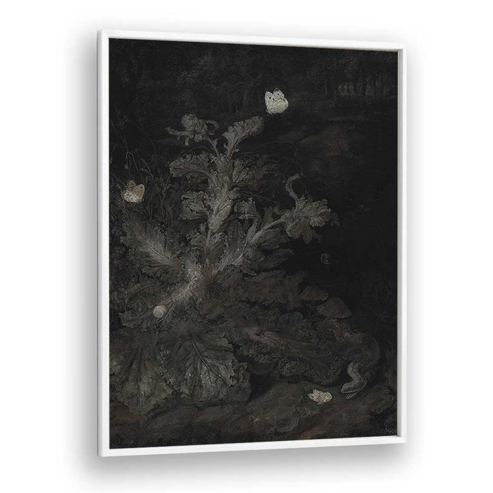 Fluttering Canopy The Forest Of Butterflies Gothic Art Prints in White Plain Frame