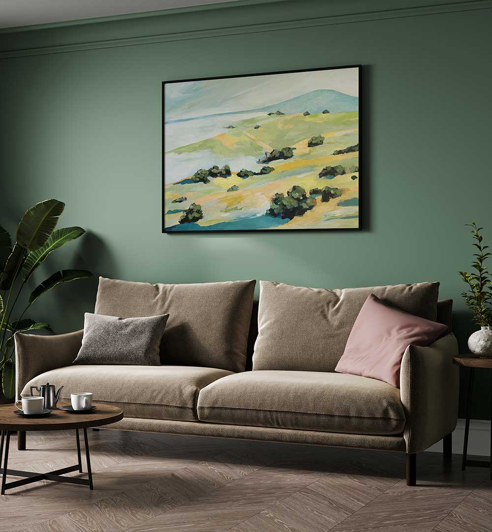 FOG AND HILLS , LANDSCAPE PAINTINGS