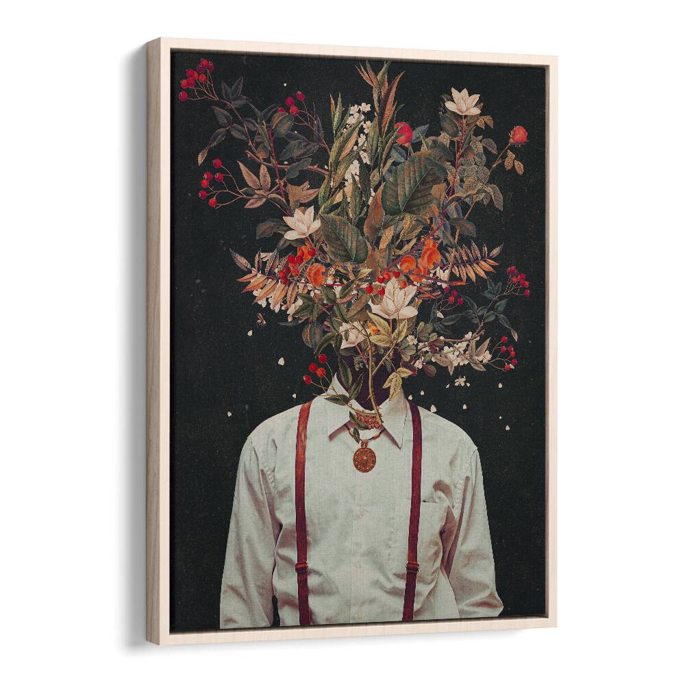 Foliage By Frank Moth Surreal Art Prints Surrealism in Oak Wood Floater Frame