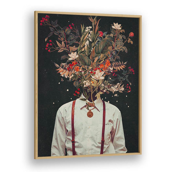 Foliage By Frank Moth Surreal Art Prints Surrealism in Oak Wood Plain Frame