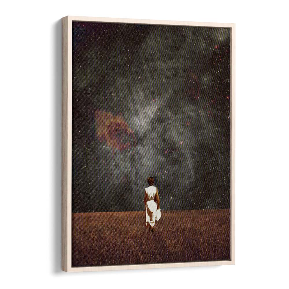 Follow Me By Frank Moth Surreal Art Prints Surrealism in Oak Wood Floater Frame