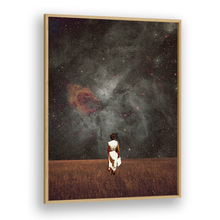 Follow Me By Frank Moth Surreal Art Prints Surrealism in Oak Wood Plain Frame