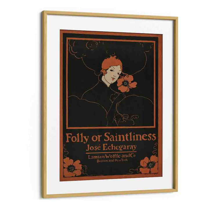 Folly Or Saintliness 1895 By Ethel Reed Vintage Paintings in Oak Wood Frame With Mount