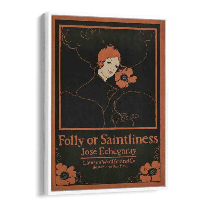 Folly Or Saintliness 1895 By Ethel Reed Vintage Paintings in White Floater Frame