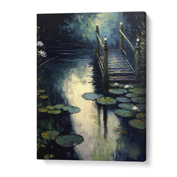 Footbridge by the Water by Treechild Landscape Art Prints in Gallery Wrap