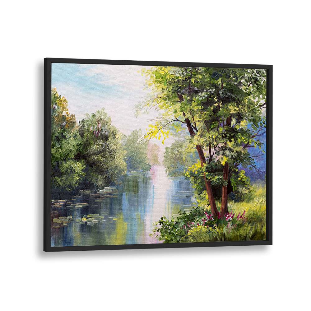 Capture nature's beauty with FOREST REFLECTIONS, VINTAGE EUROPEAN PAINTINGS in a classic black frame.