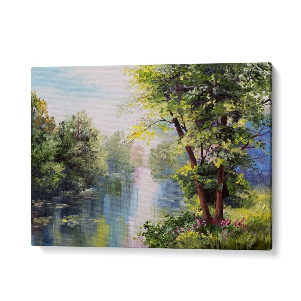 "Forest Reflections, Vintage European Paintings showcase serene nature's beauty in a captivating canvas design."