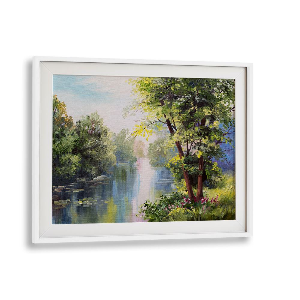 Elegant Forest Reflections, Vintage European Paintings showcasing serene nature in a framed setting. Perfect for decor.