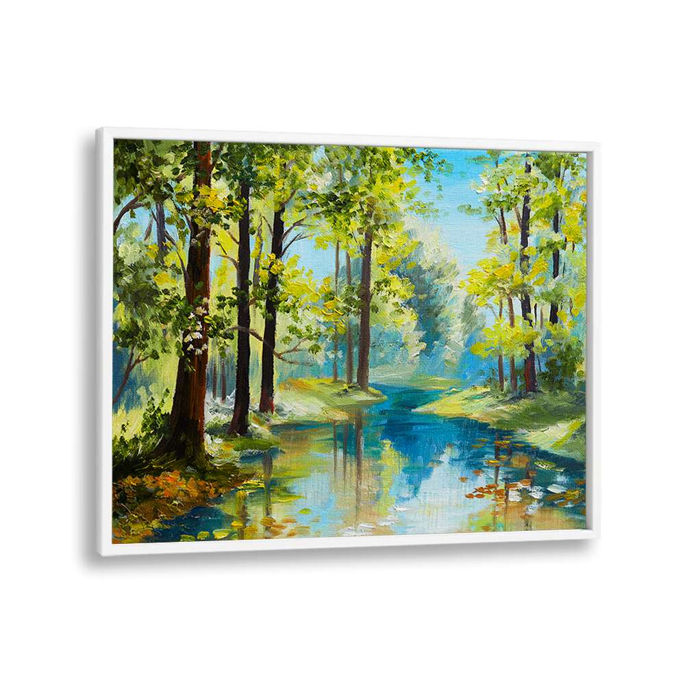 Serene landscape featuring a reflective pond, part of FOREST REFLECTIONS II, VINTAGE EUROPEAN PAINTINGS collection.