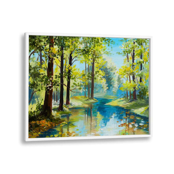 Serene landscape featuring a reflective pond, part of FOREST REFLECTIONS II, VINTAGE EUROPEAN PAINTINGS collection.