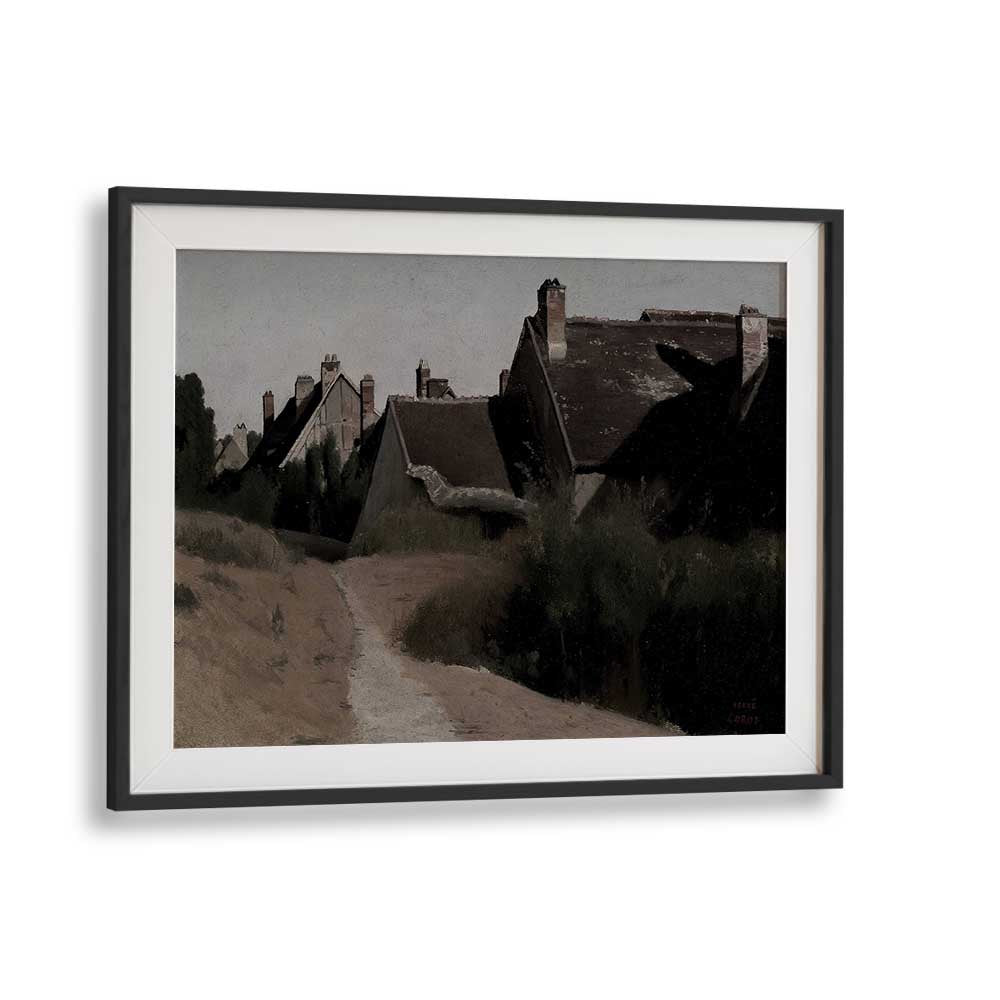 Forgotten Hamlet Gothic Wall Art Prints in Black Frame With Mount