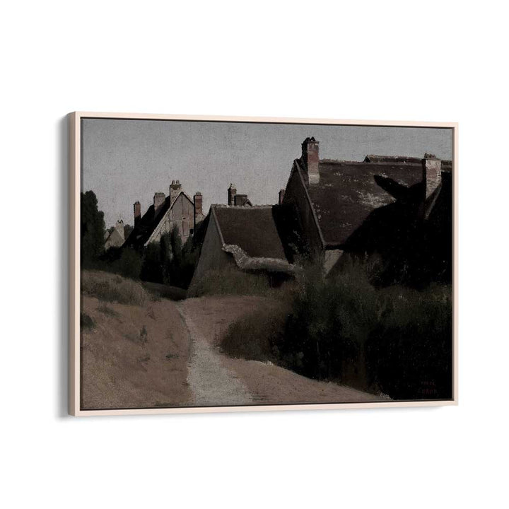 Forgotten Hamlet Gothic Wall Art Prints in Oak Wood Floater Frame