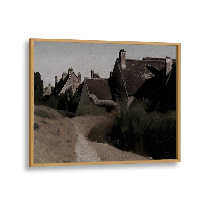 Forgotten Hamlet Gothic Wall Art Prints in Oak Wood Plain Frame