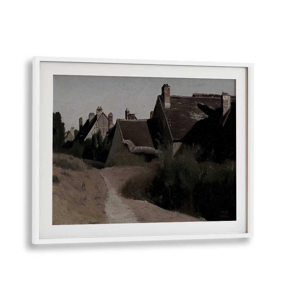 Forgotten Hamlet Gothic Wall Art Prints in White Frame With Mount